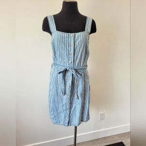 Urban Bliss 100% Cotton Striped Pinafore Dress Seersucker Retro Festival Size 6
